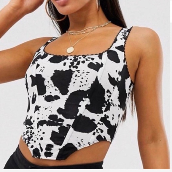 ASOS Tops - ASOS Monochrome Abstract Crop Top